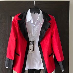 Kids anime cosplay blouse, blazer and badge